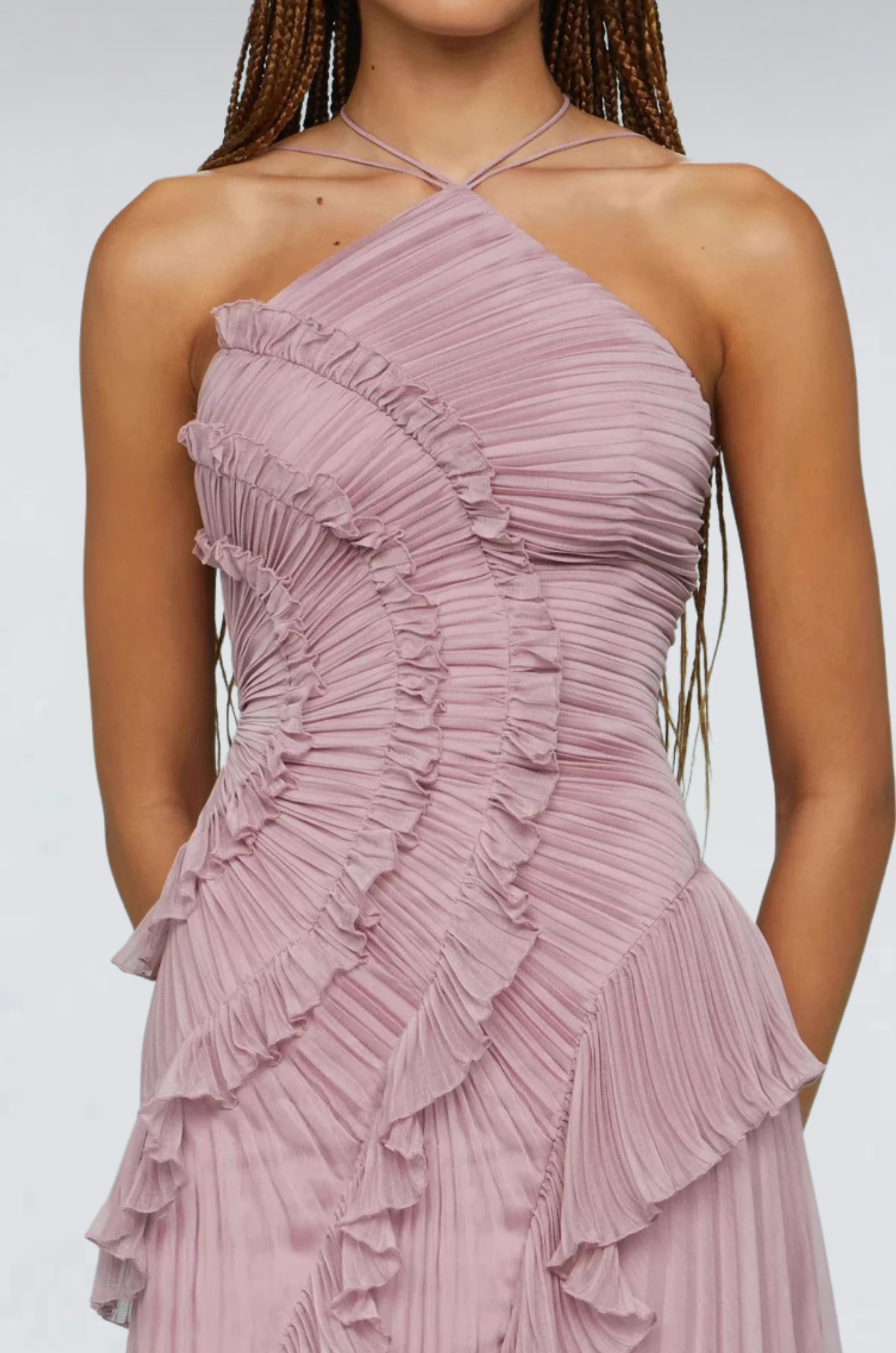 Sara | Purple Pleated Dress