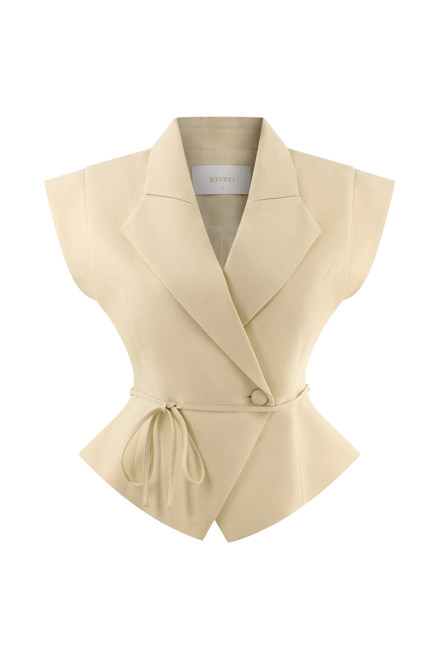 Tina short-sleeved linen blouse - natural beige