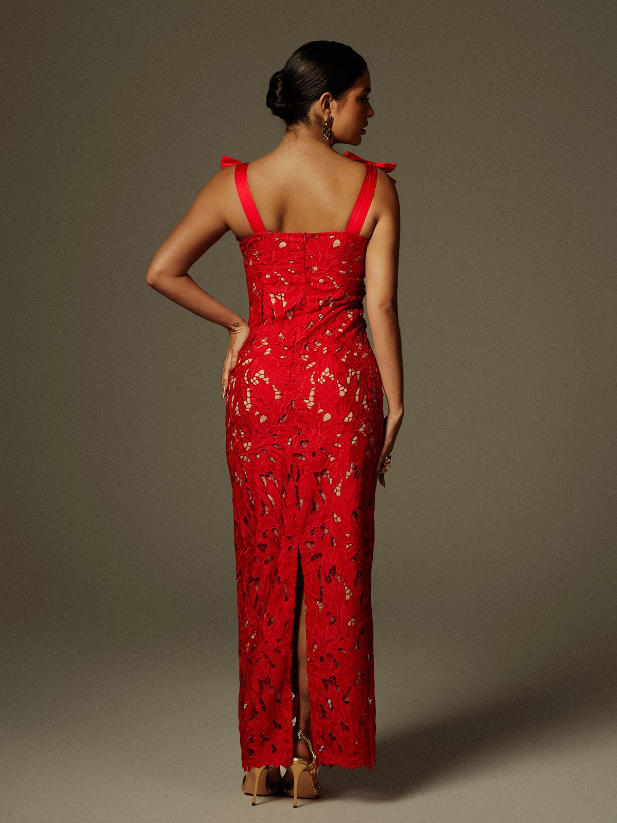 Bow Floral Maxi Dress