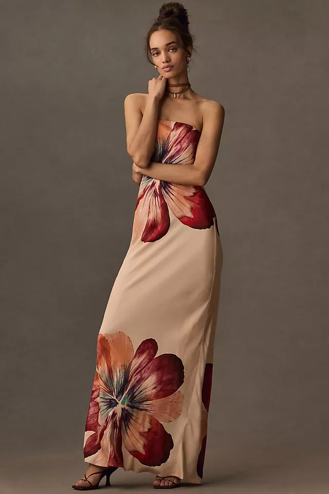 Floral Dress in Satin