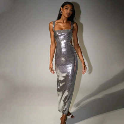 EVA MAXI DRESS - SILVER