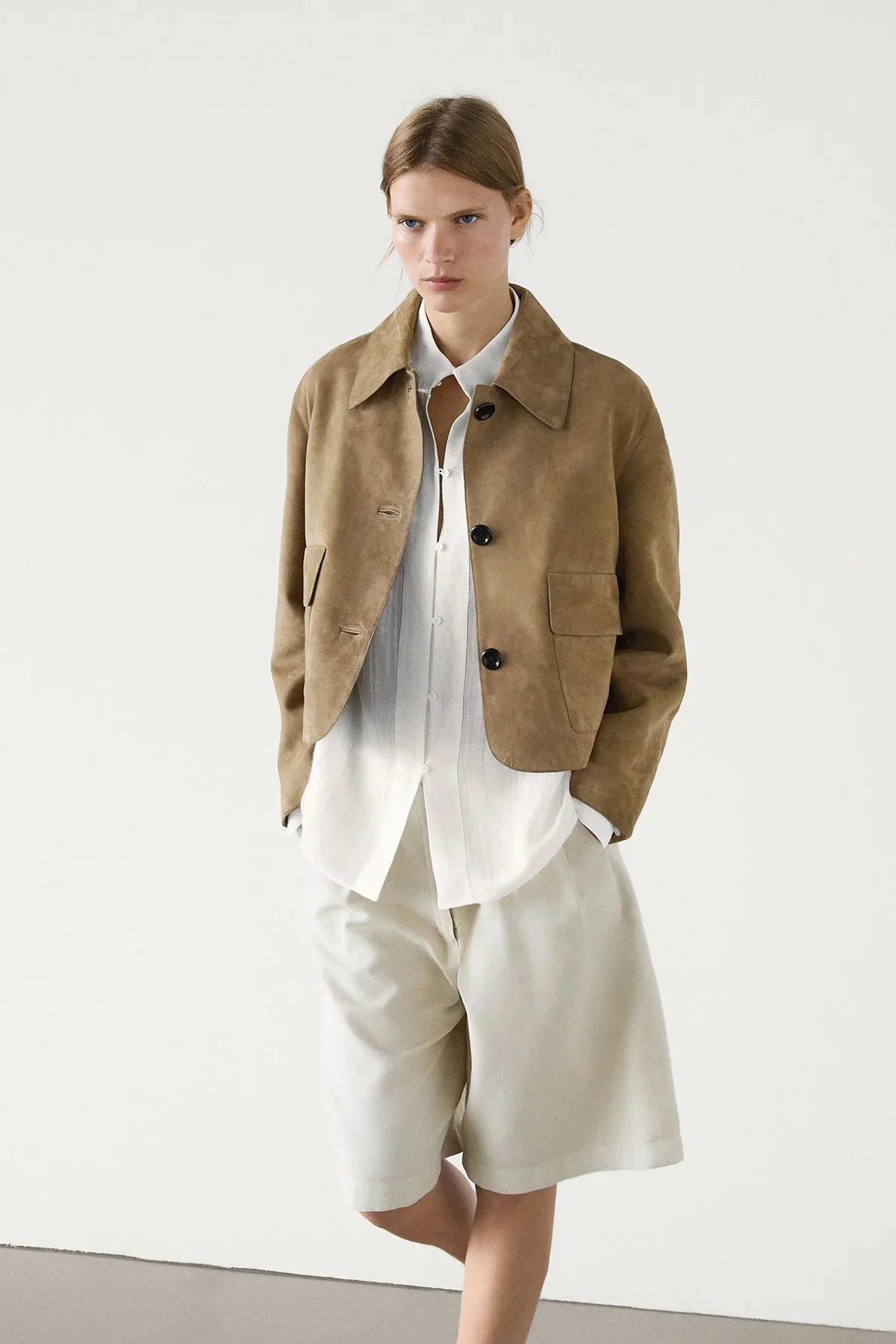 Split suede leather jacket