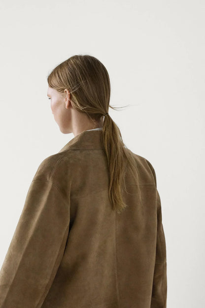 Split suede leather jacket