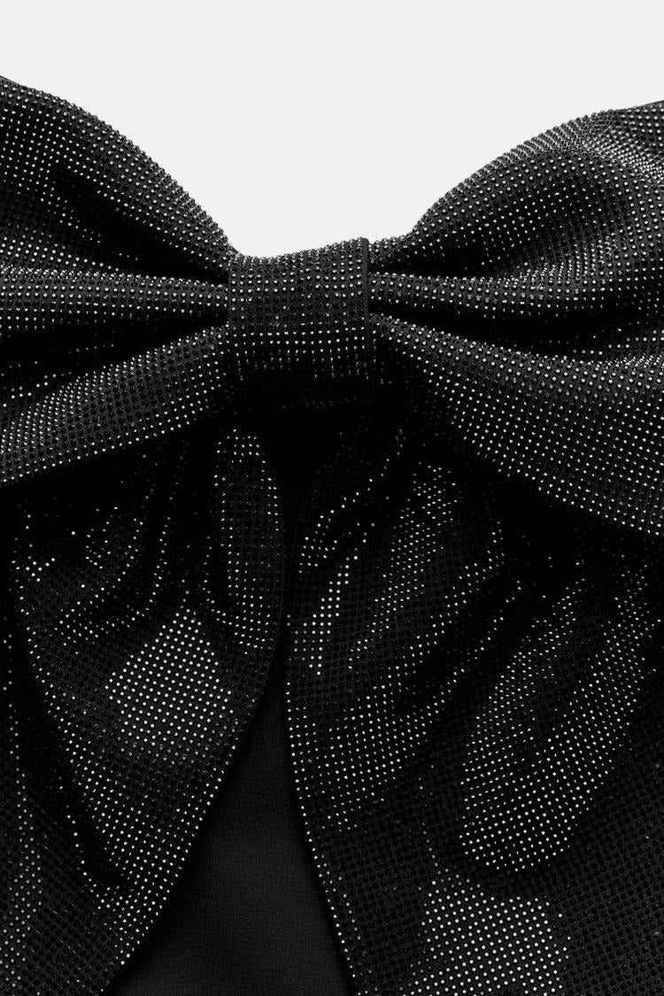 LuxeBow™ - Glitter Bow Crop Top