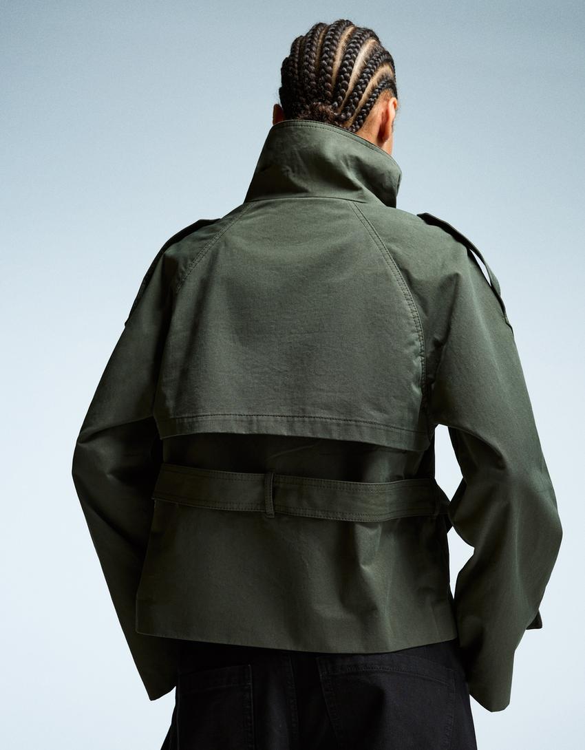 Ava Cropped Trench