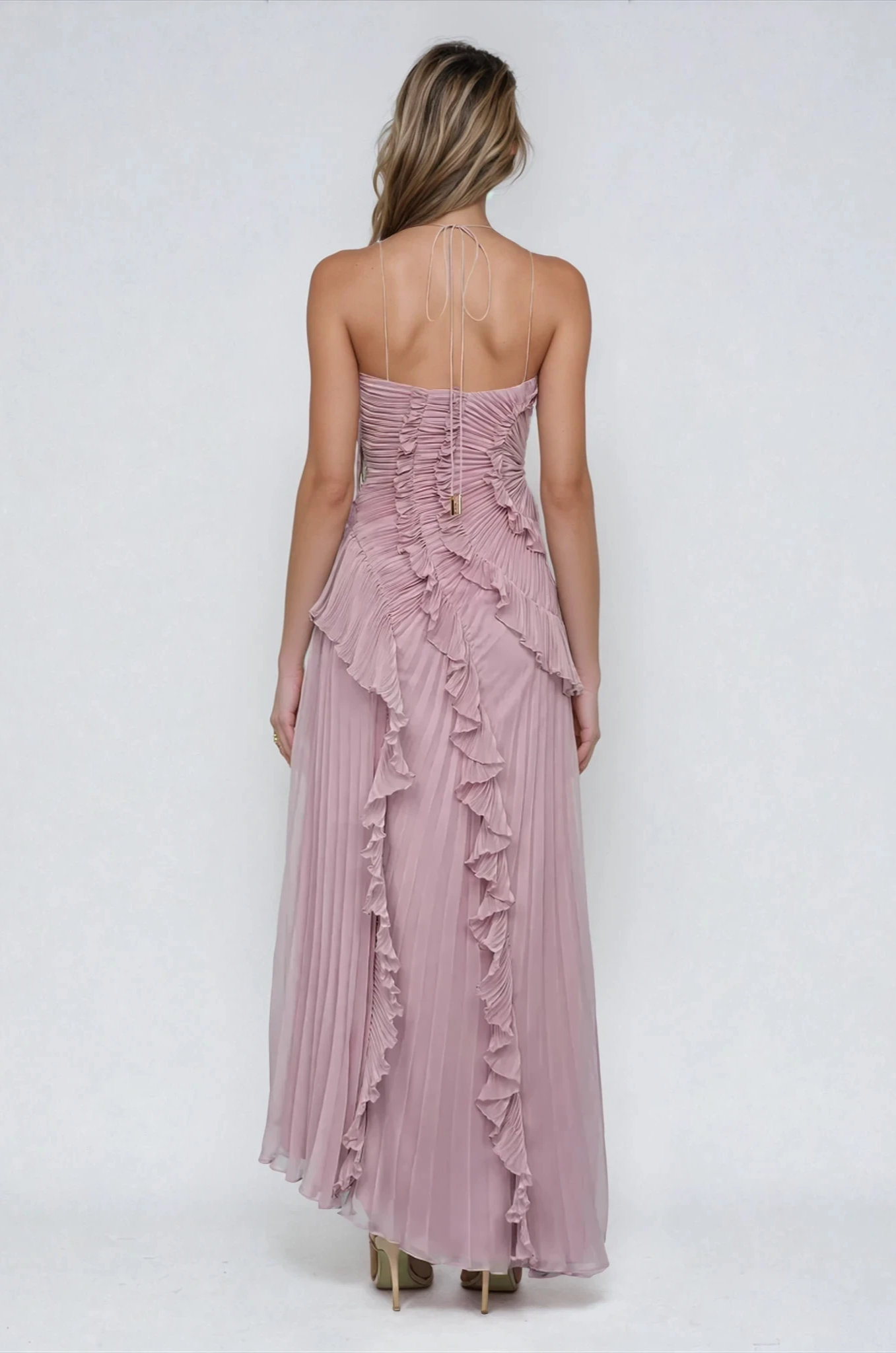 Sara | Purple Pleated Dress