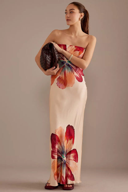 Floral Dress in Satin