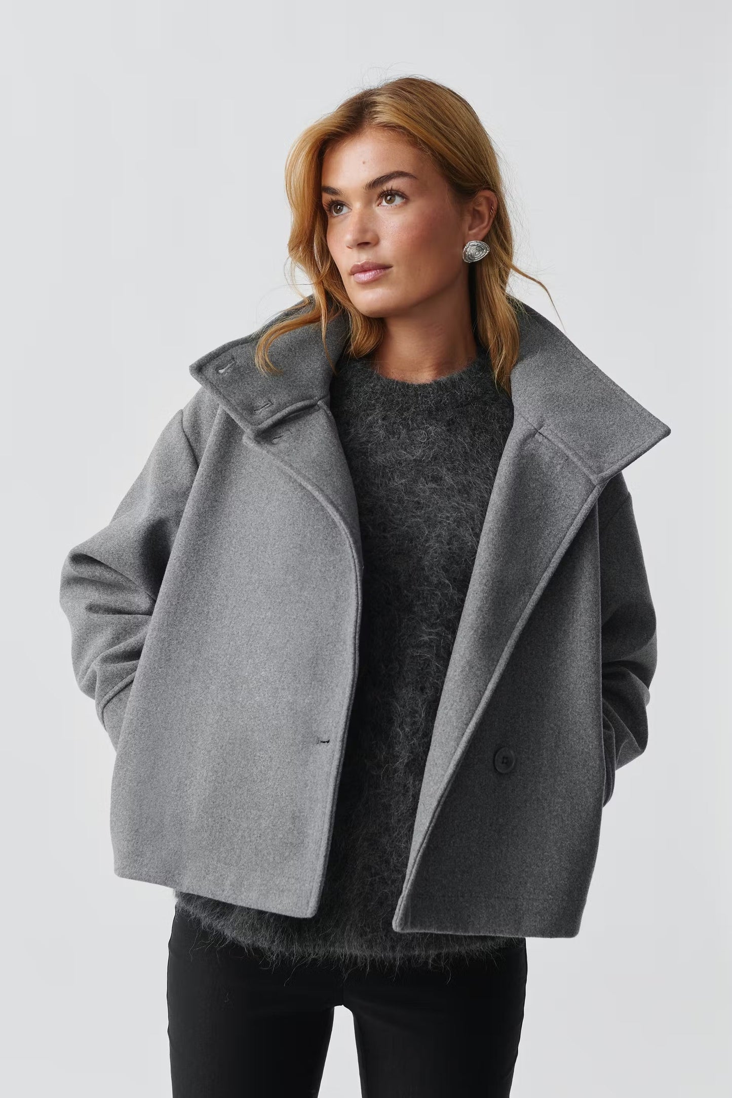Jacky Wool Coat High Neck