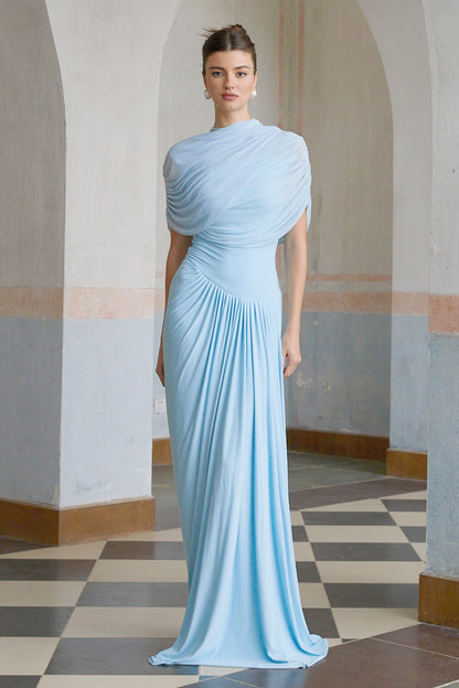 Noelle Sky Pleated Dress