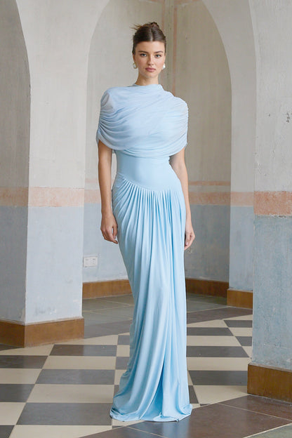Noelle Sky Pleated Dress