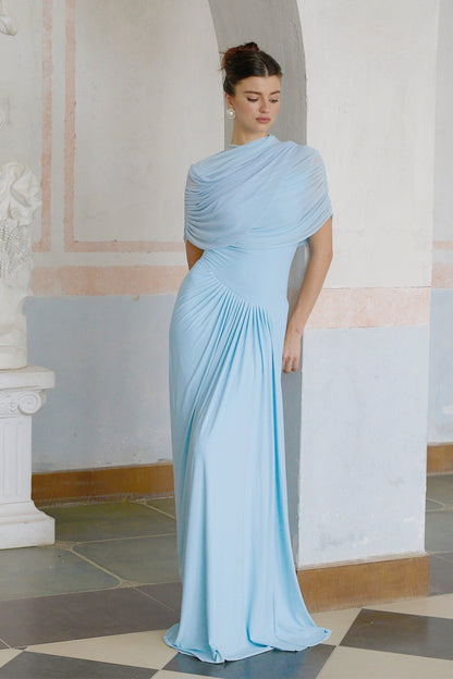 Noelle Sky Pleated Dress