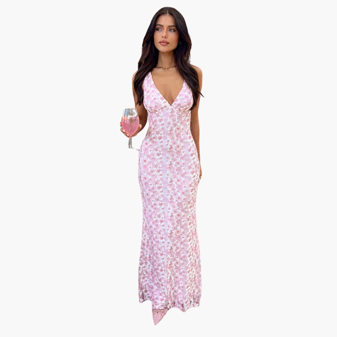 Long Maxi Dress with Lace