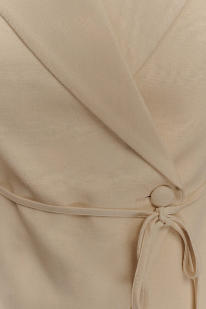 Tina short-sleeved linen blouse - natural beige