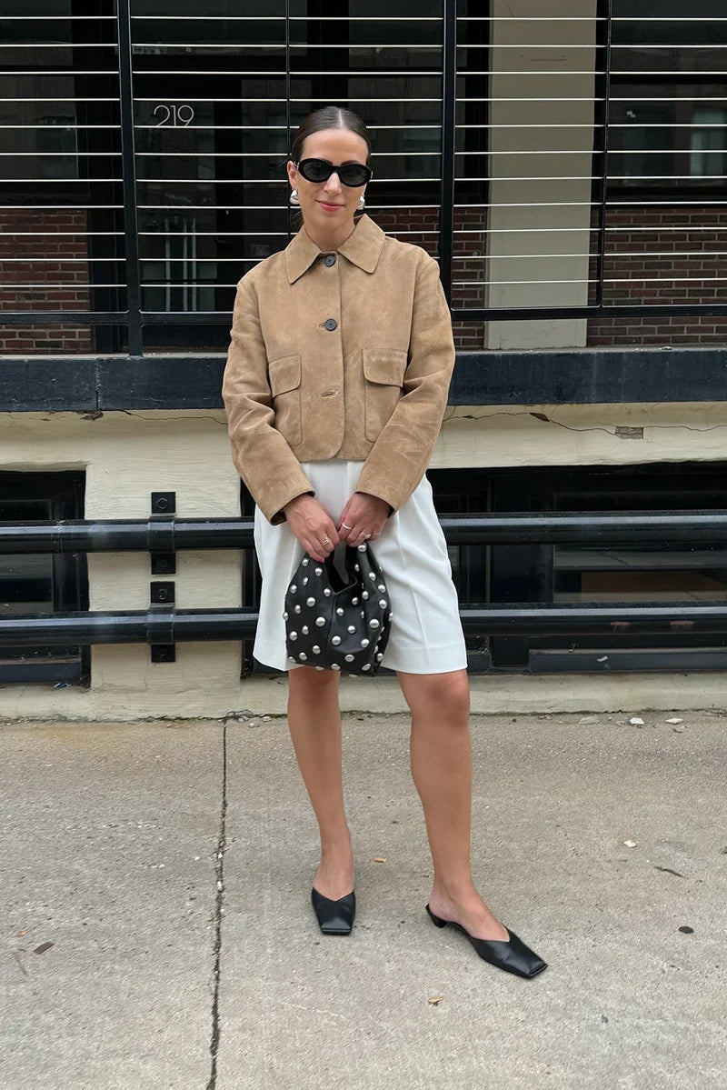 Split suede leather jacket