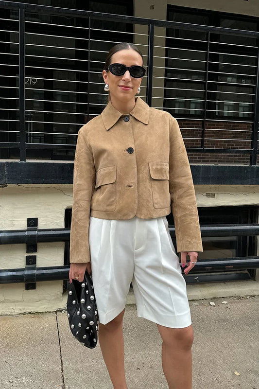 Split suede leather jacket
