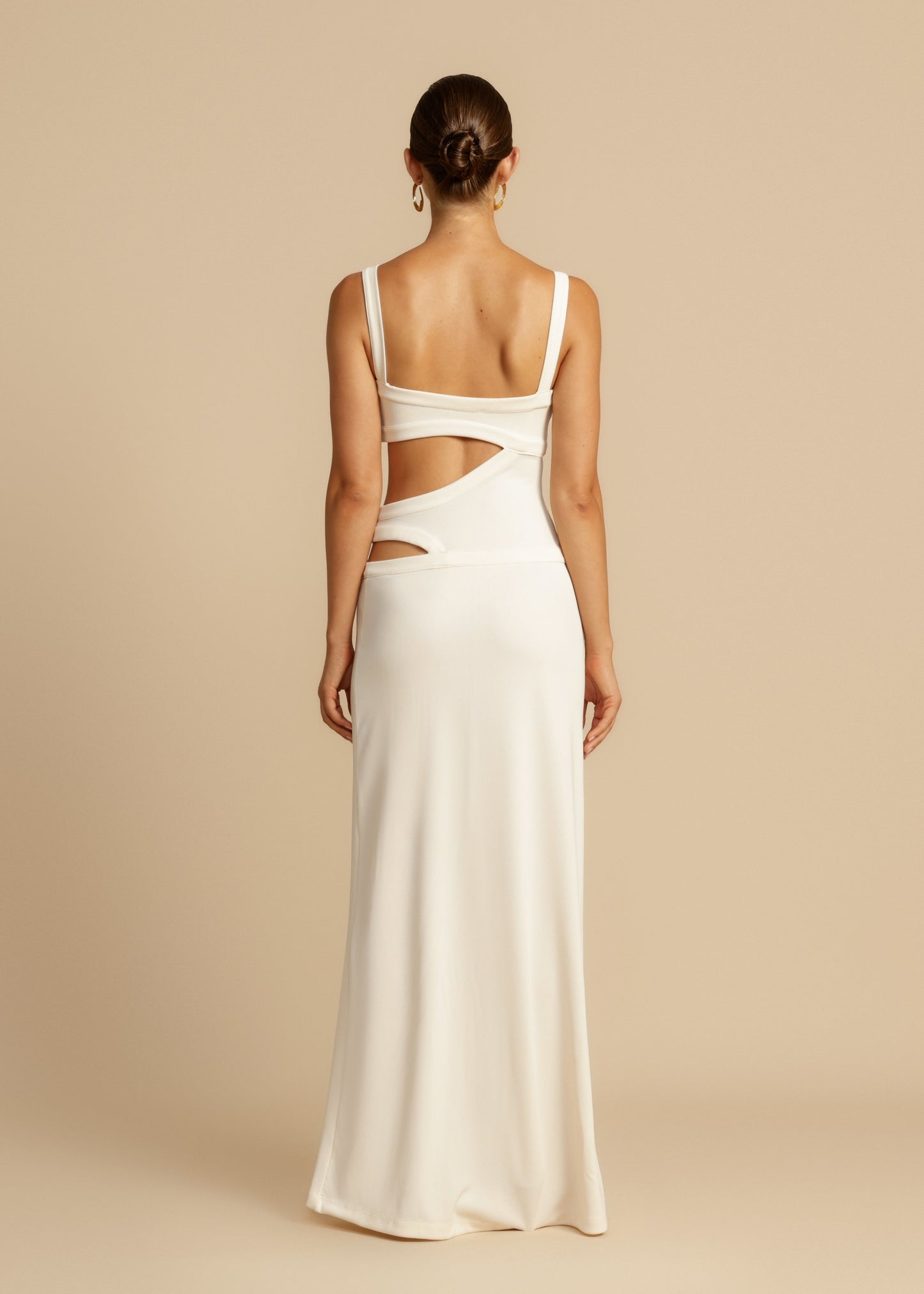 Chloe- Stylish Fitted White Dress