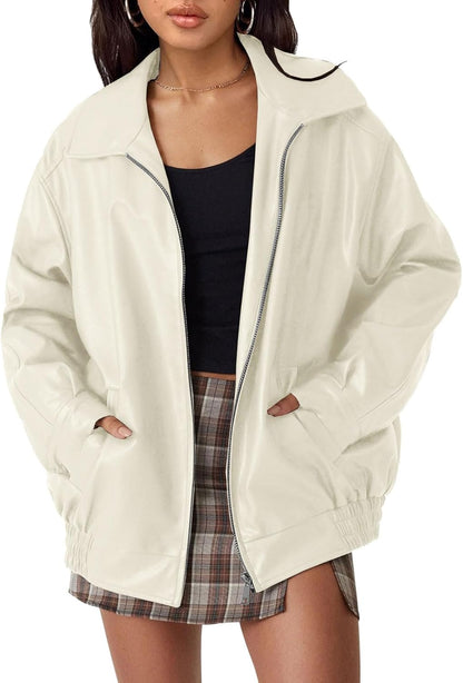 Womens Oversized Leather Jacket