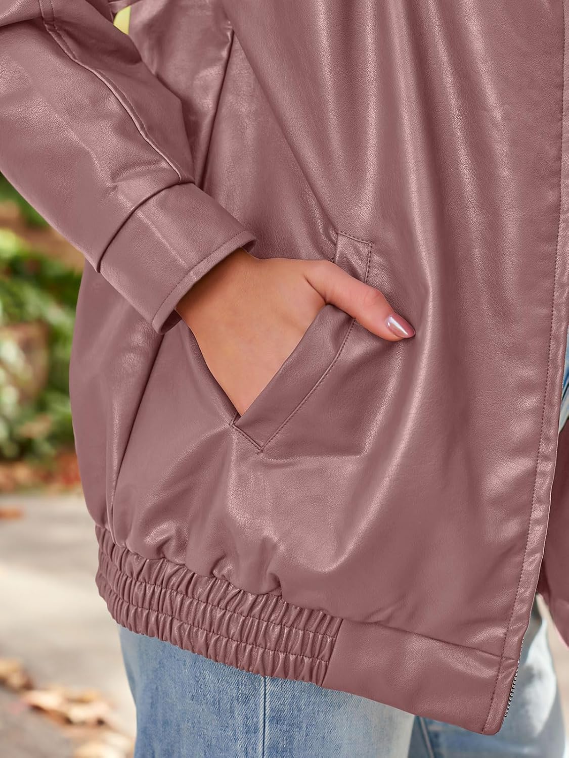 Womens Oversized Leather Jacket