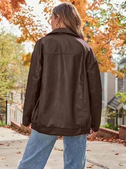 Womens Oversized Leather Jacket
