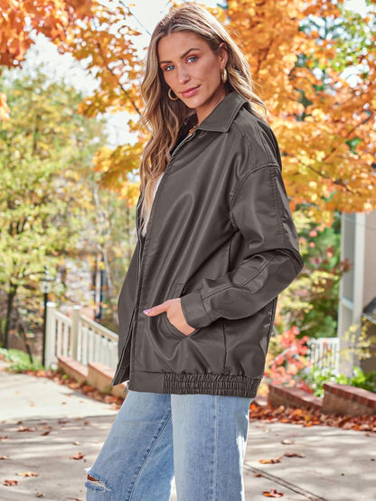 Womens Oversized Leather Jacket