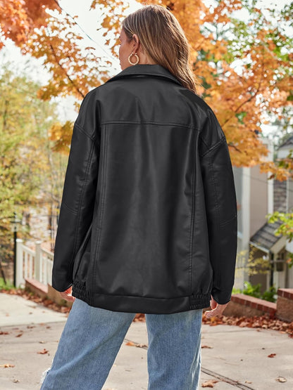Womens Oversized Leather Jacket