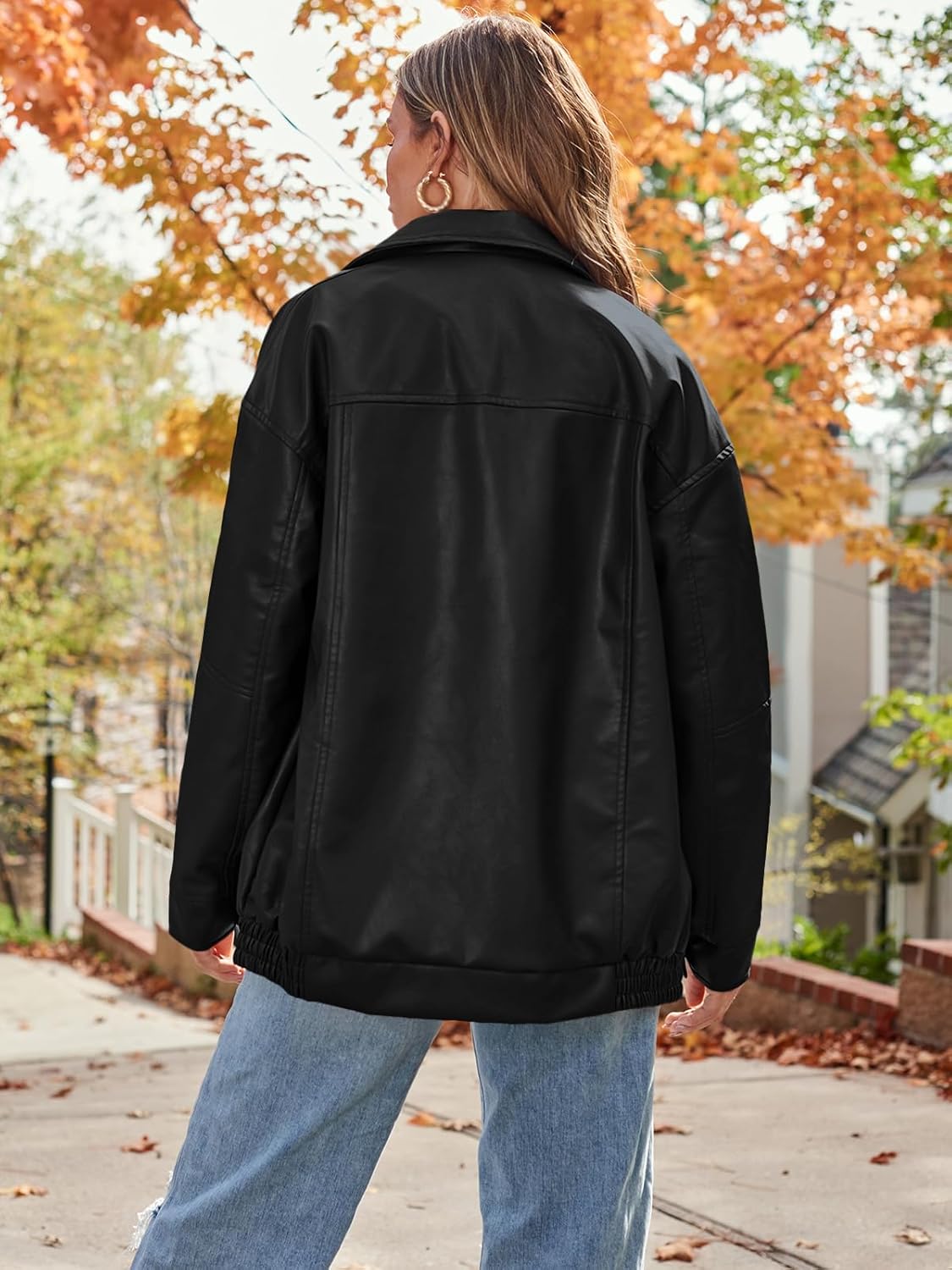 Womens Oversized Leather Jacket