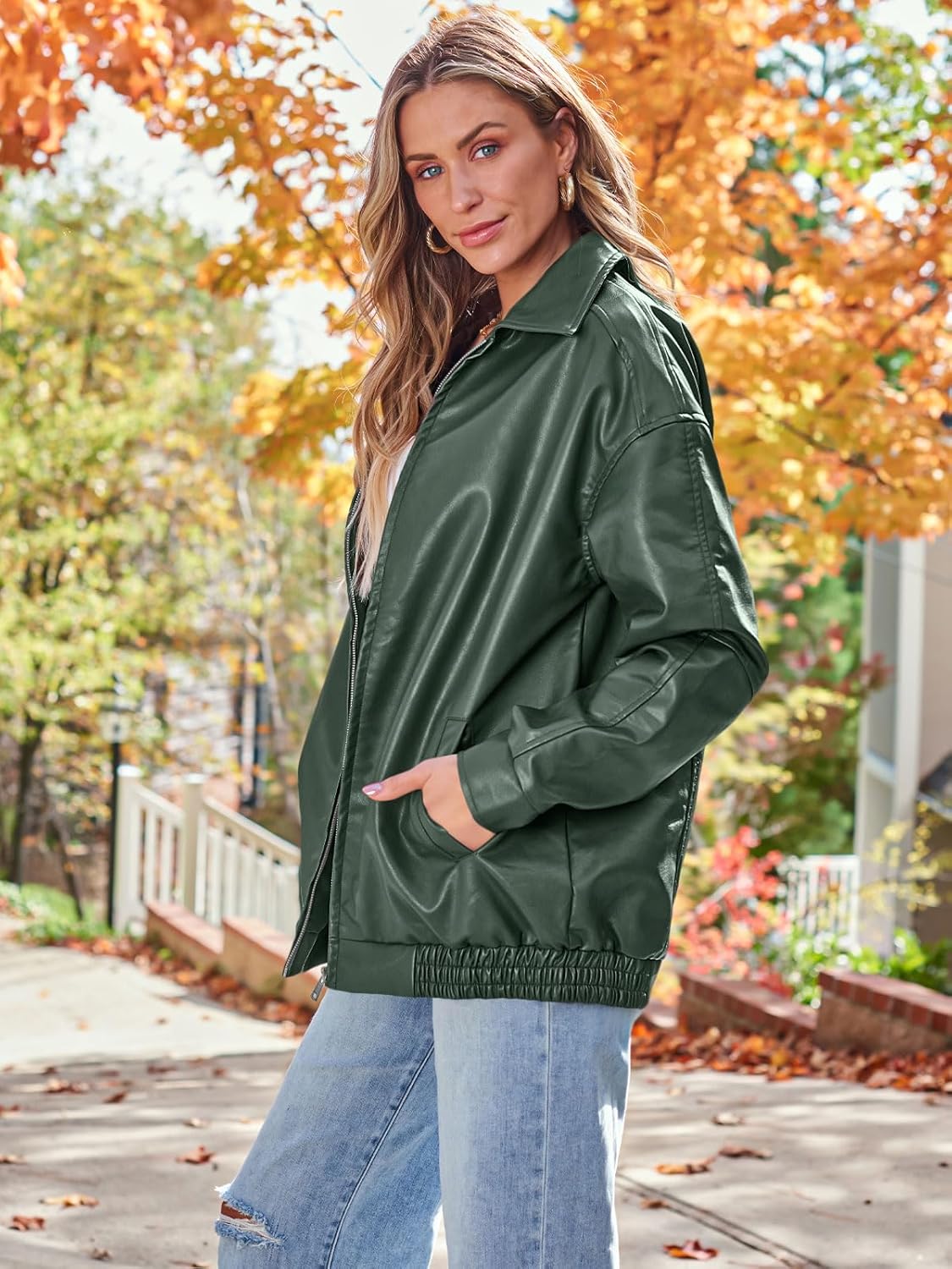 Womens Oversized Leather Jacket