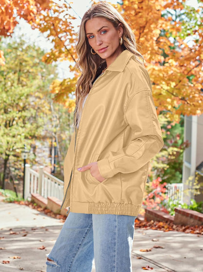 Womens Oversized Leather Jacket