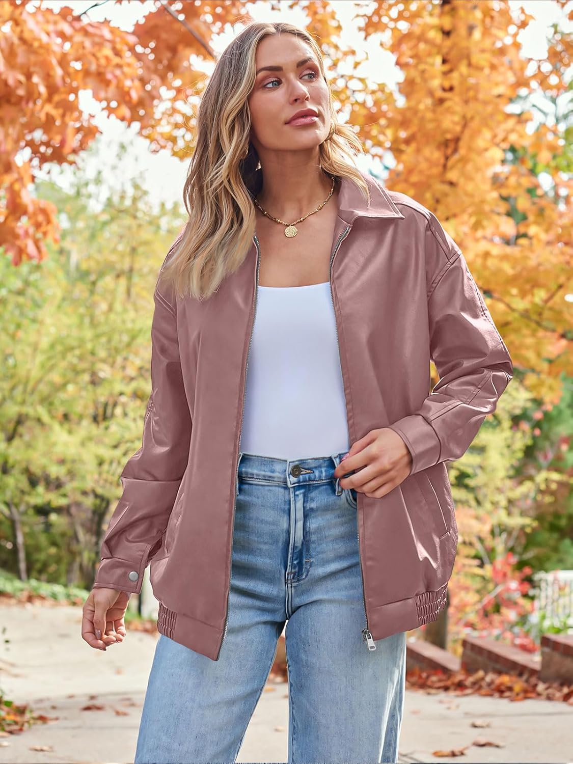 Womens Oversized Leather Jacket