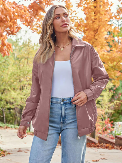 Womens Oversized Leather Jacket