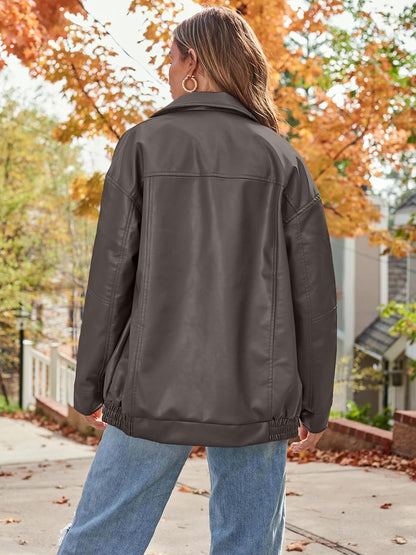 Womens Oversized Leather Jacket