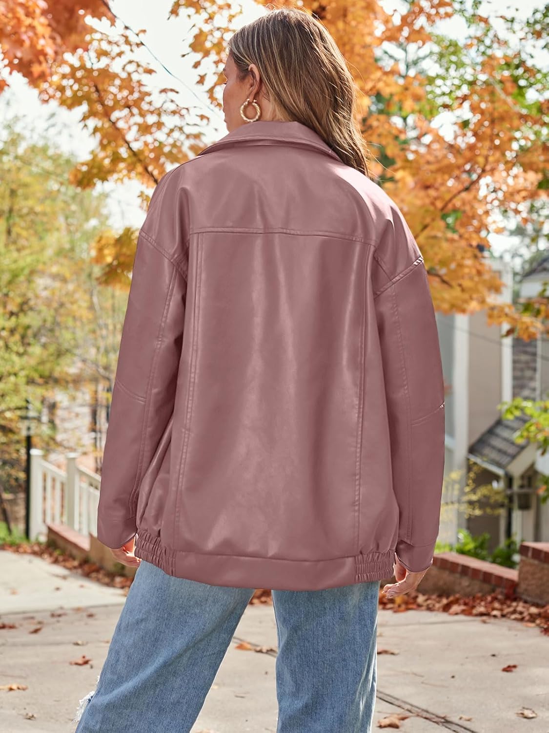 Womens Oversized Leather Jacket