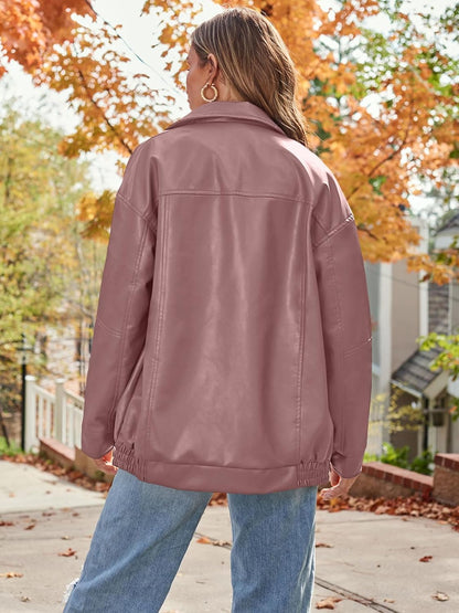 Womens Oversized Leather Jacket