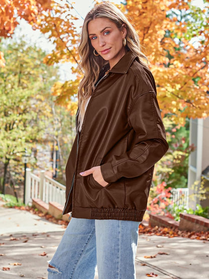 Womens Oversized Leather Jacket