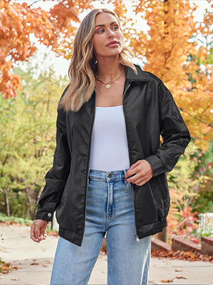 Womens Oversized Leather Jacket