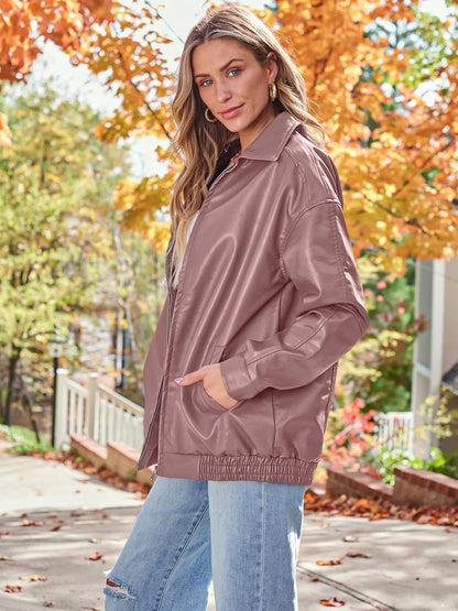 Womens Oversized Leather Jacket