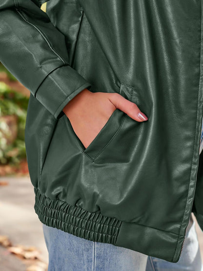 Womens Oversized Leather Jacket