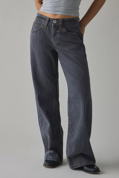 Freja Printed Striped Jeans