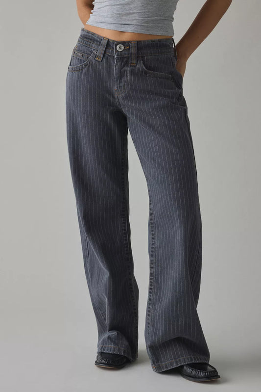 Freja Printed Striped Jeans