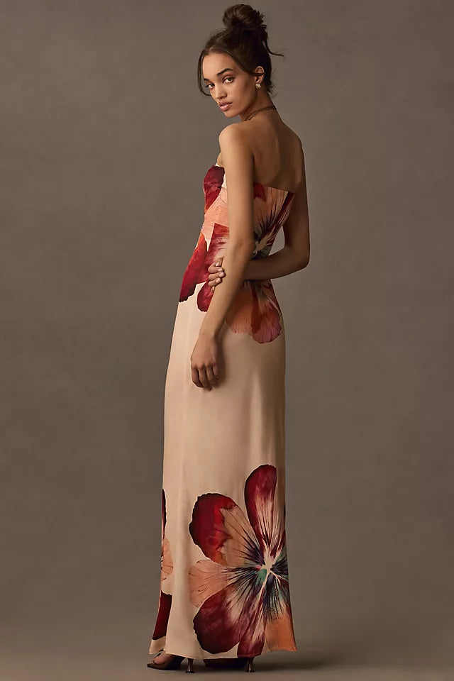 Floral Dress in Satin
