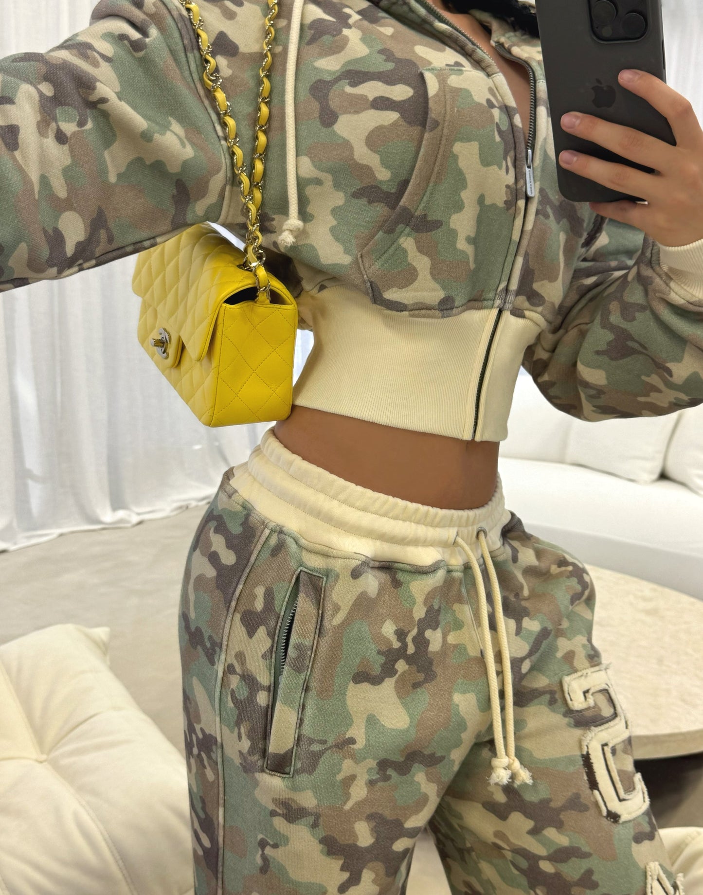 Camo Cropped Track Suit