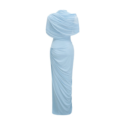 Noelle Sky Pleated Dress