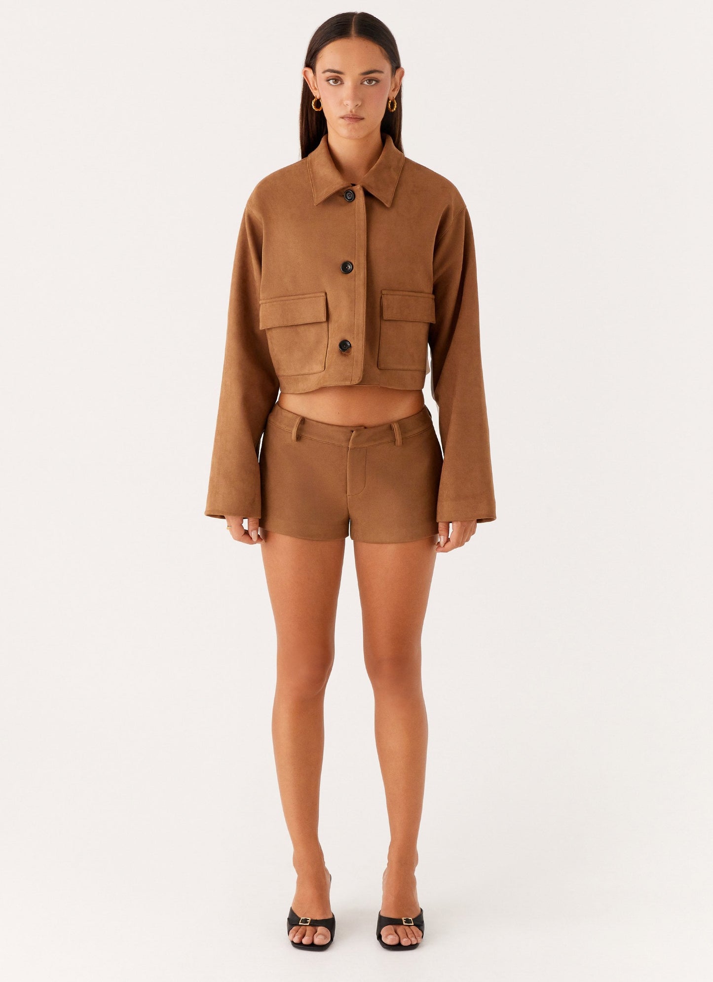 Mira Crop Jacket – Coffee