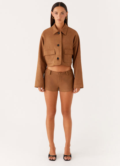 Mira Crop Jacket – Coffee