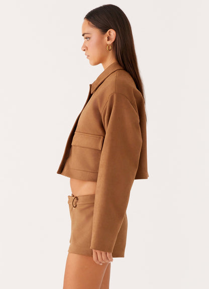 Mira Crop Jacket – Coffee