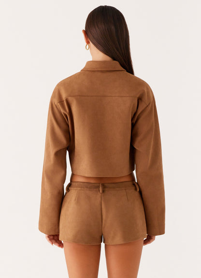 Mira Crop Jacket – Coffee