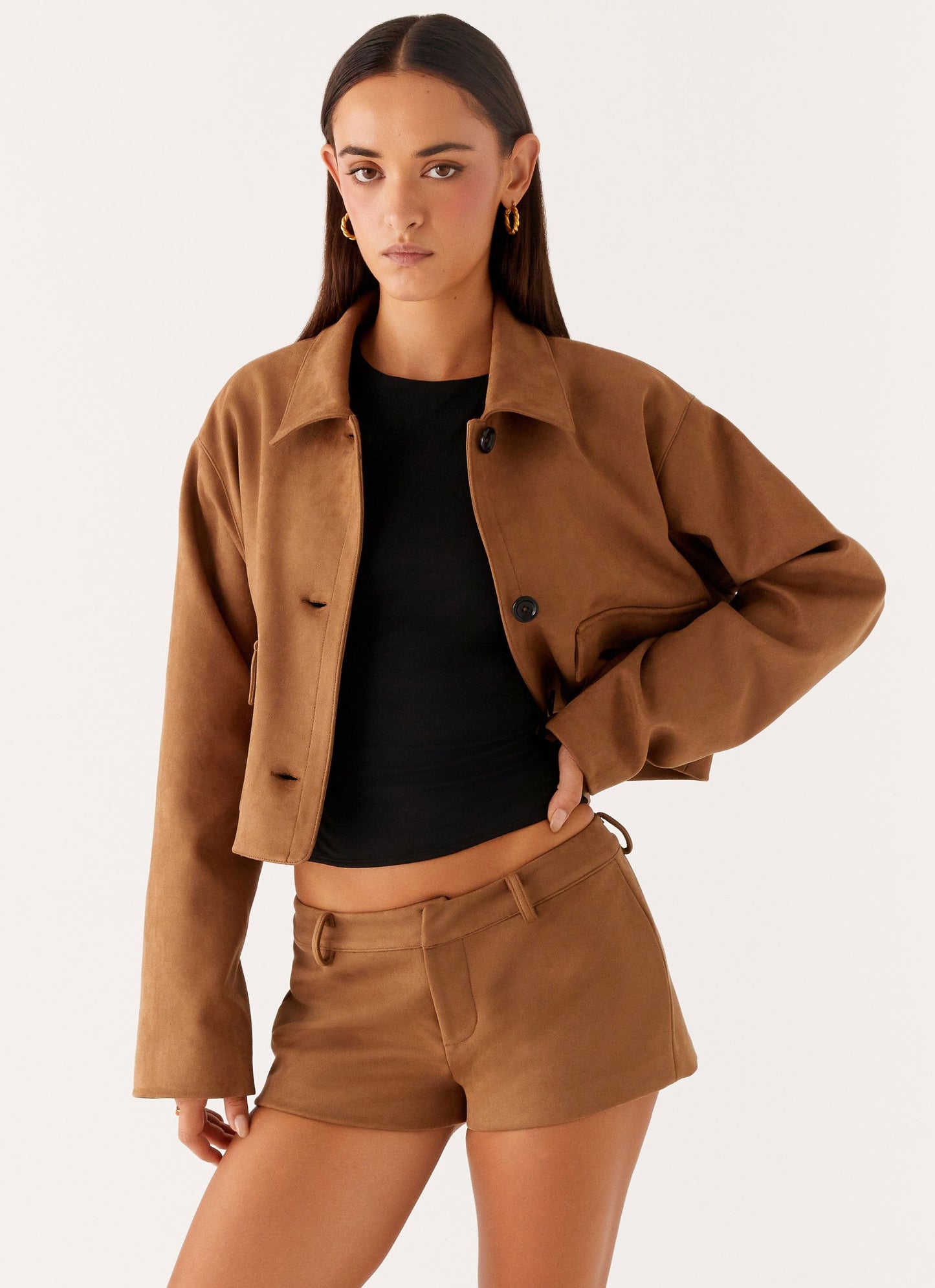 Mira Crop Jacket – Coffee