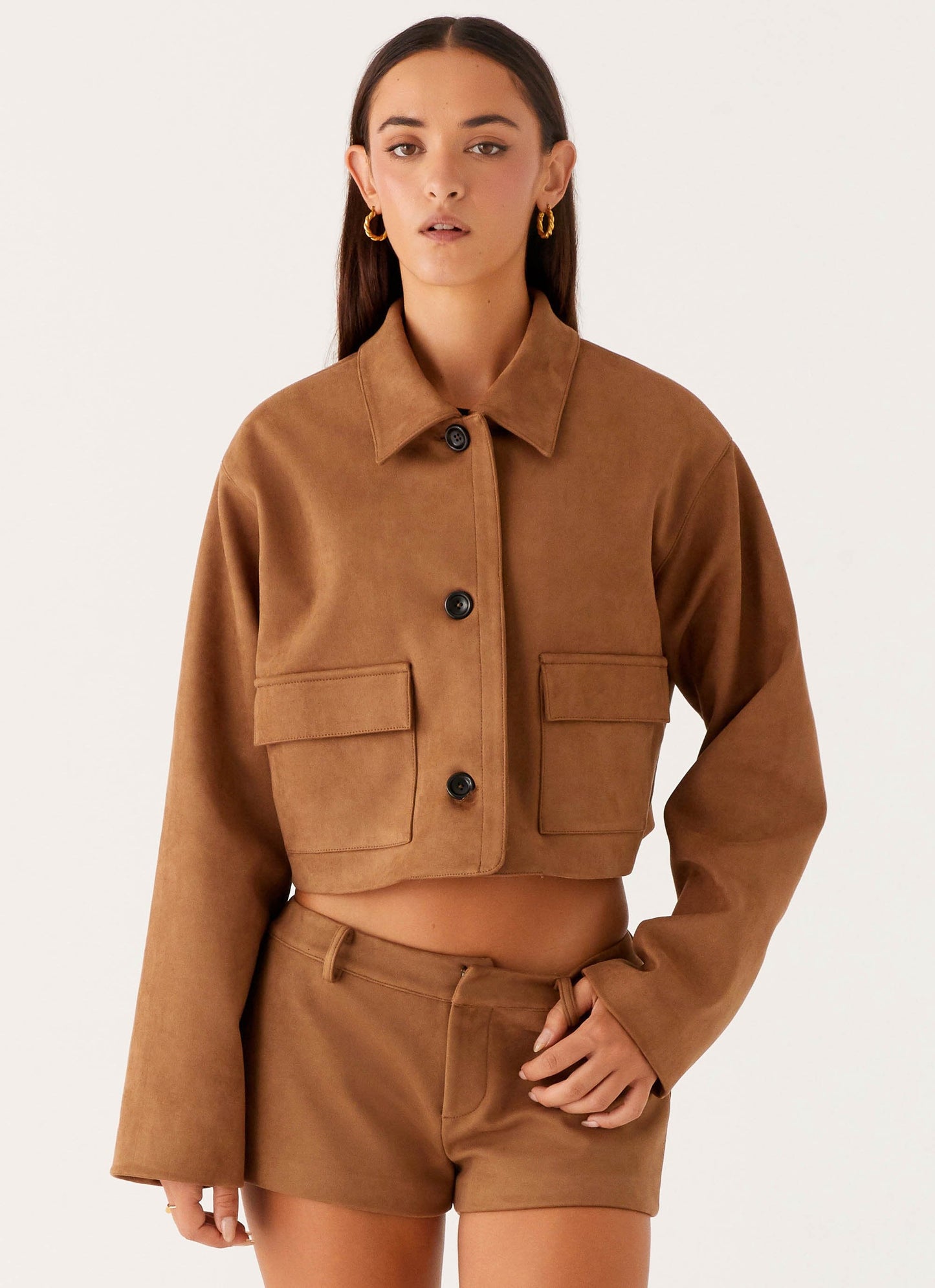 Mira Crop Jacket – Coffee