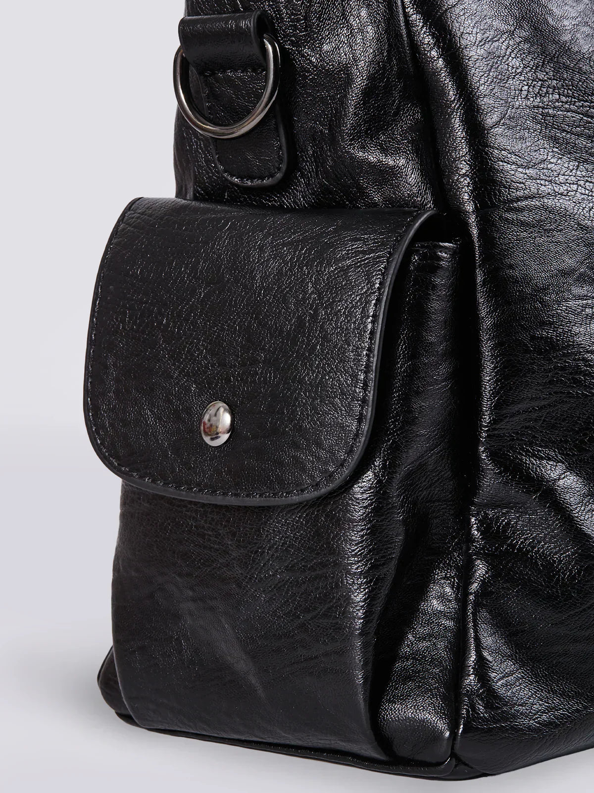 Luxe Zip Leather Shoulder Bag