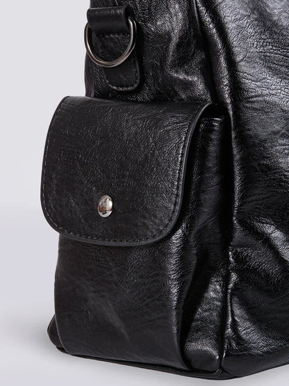 Luxe Zip Leather Shoulder Bag